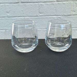 Elegant Clear Glass Dipping Cups Set of 2 Extra from a set of clear Fish Plates